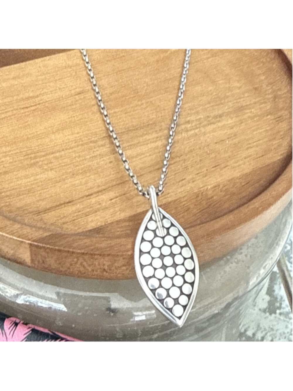 Brighton Silver Pebble Leaf Convertible Pendant Necklace JM7301 NWT
